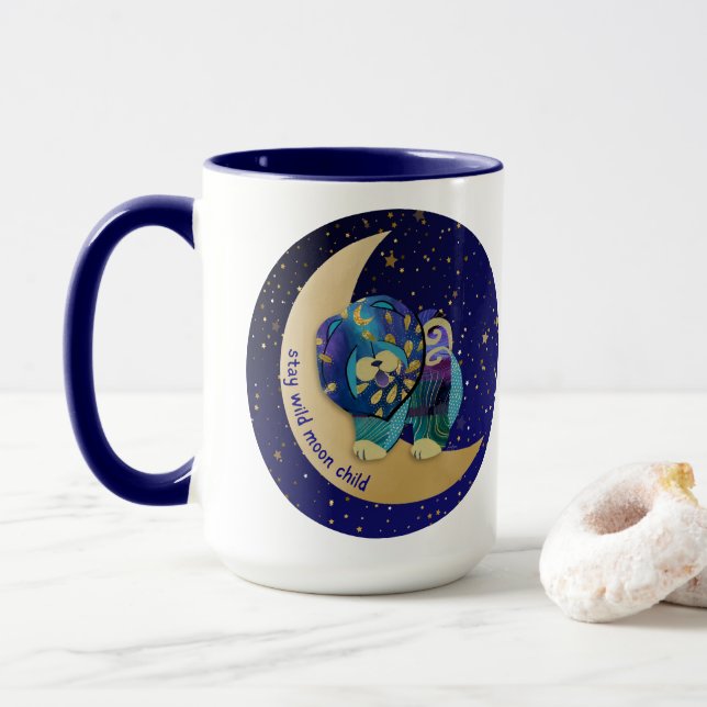 Mug SÉJOURNER LUNE SAUVAGE ENFANT Chow 15 oz de muscad (Avec donut)