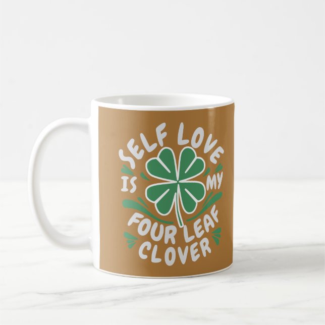 Mug Self Love Four Leaf Clover Motivational (Gauche)