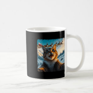 Mug Selfie De Chat Drôle Avec Père Noël Sleigh Noël No
