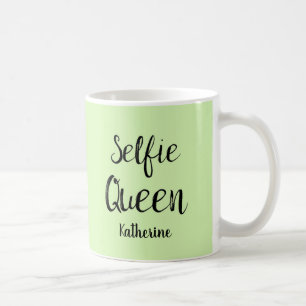 Mug Selfie Nom de la Reine Lime personnalisée Vert