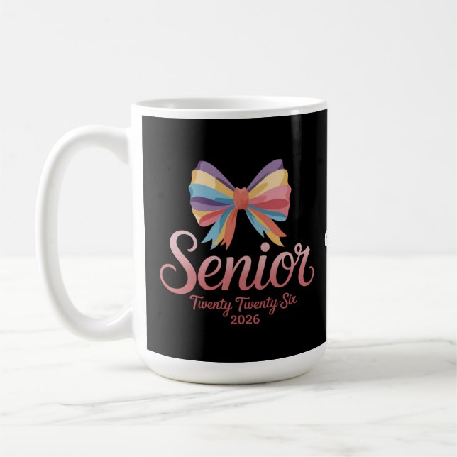 Mug Senior 2026 Jote Rainbow Bow Graduation Coquette (Gauche)