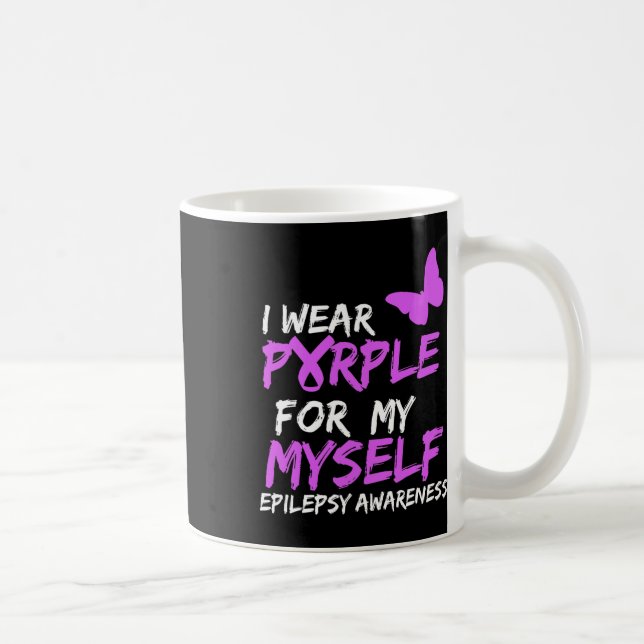 Mug Sensibilisation à l'épilepsie Je porte le pourpre  (Droite)