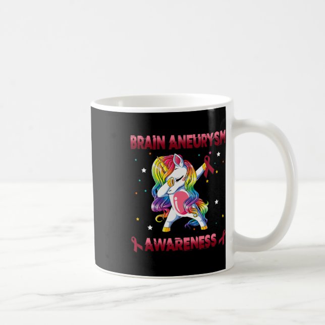 Mug Sensibilisation à l'neurysme Unicorne Dabbing Burg (Droite)
