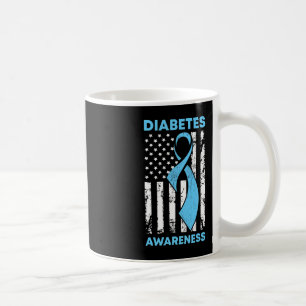 Mug Sensibilisation au diabète Drapeau bleu américain 
