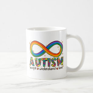 Mug Sensibilisation sur l'autisme Accepter, Amour, Com