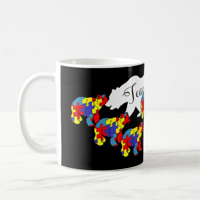 Mug Sensibilisation sur l'autisme de l'ours de l'ensei (Gauche)