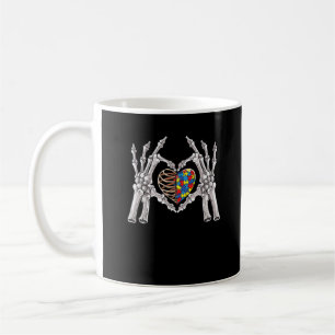 Mug Sensibilisation sur l'autisme Gothique Crâne main 
