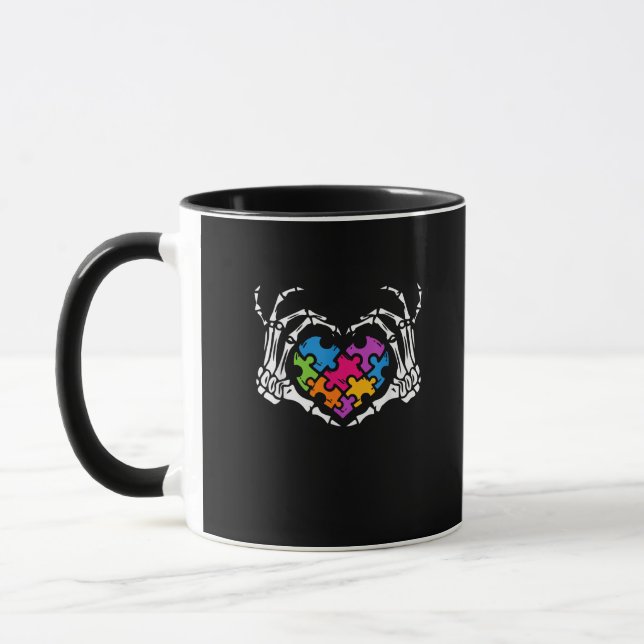 Mug Sensibilisation sur l'autisme s Skeleton Main Hear (Gauche)