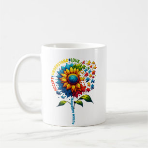 Mug Sensibilisation sur l'autisme tournesol