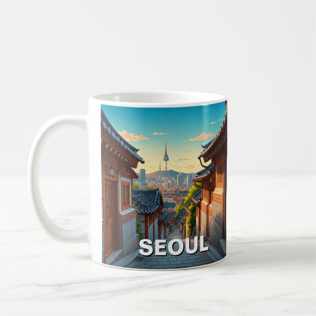 Mug Séoul Bukchon Coucher de soleil sud-coréen (Gauche)