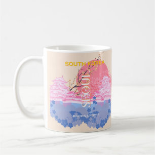 Mug Séoul Corée du Sud Travel Art, Pastel