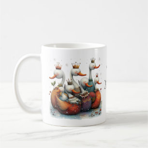 Mug Sept cygnes nageant fantaisistes pour Noël 325ml