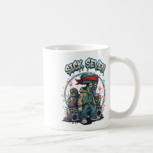 Mug Sept malades 67 Graffiti Meme Six Sept Rue amusant