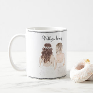 Mug Seras-tu ma demoiselle d'honneur ? Écriture à l'aq