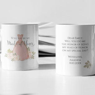 Mug Seras-tu ma Demoiselle d'Honneur Rose Pâle