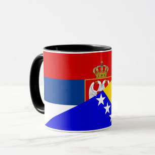 Mug serbie bosnia Herzégovine drapeau pays demi symbol