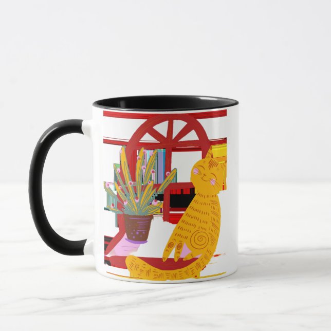 Mug "Serene Cat Sleeping - Belle Humeur Art Print (Gauche)