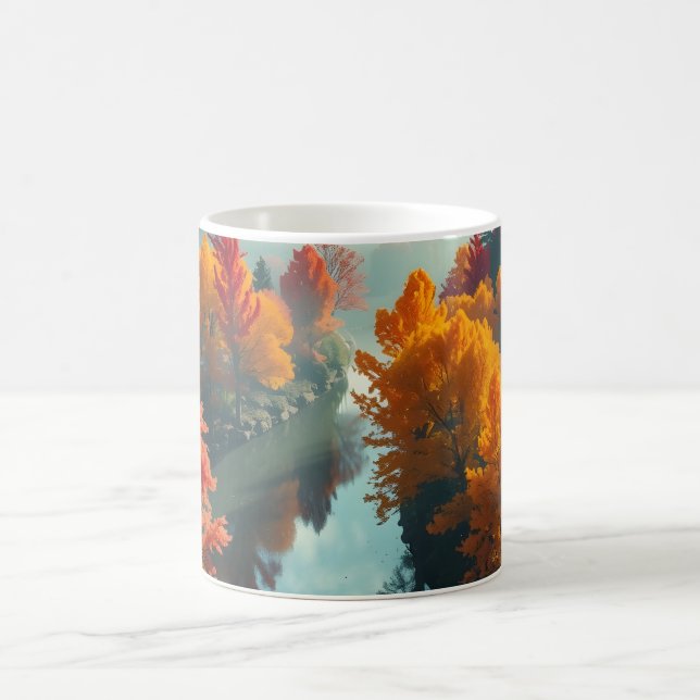 Mug Serene River Shore Reflection Nature Art (Centre)