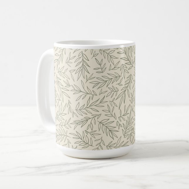 Mug Serene Sage Green | Whisp de feuille souple (Devant gauche)