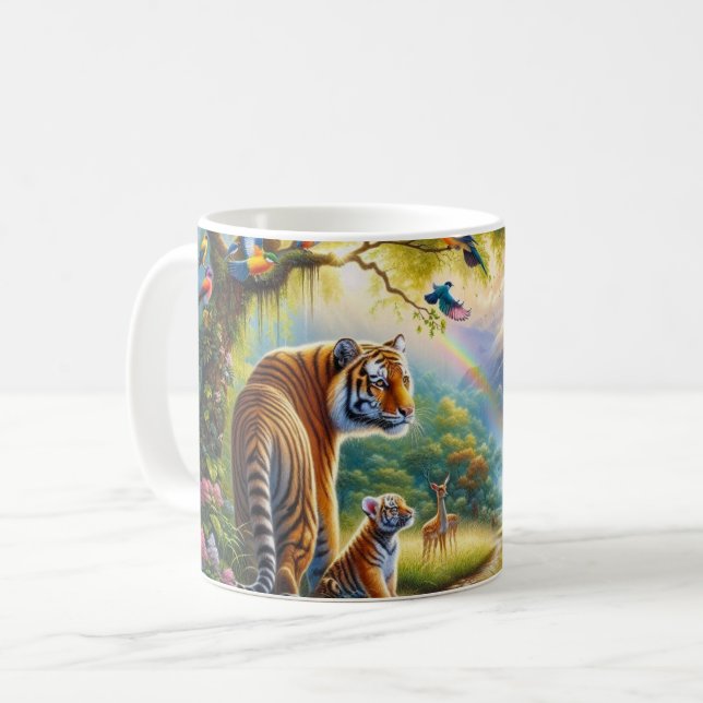 Mug Sérénité dans la peinture forestière enchantée (Devant gauche)