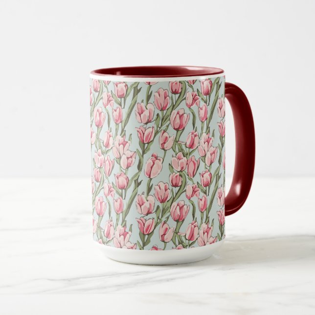 Mug Sérénité de rangée rose (Devant droit)