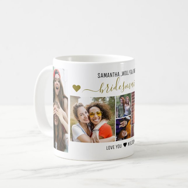 Mug Serez-Vous Ma Proposition D'Épouse Photo Collage  (Devant gauche)