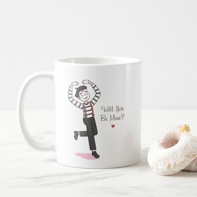 Mug Serez-Vous Mime, Drôle Amour Pun (Avec donut)