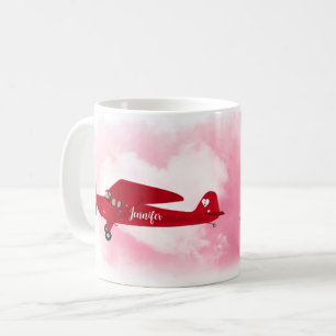 Mug Serez-Vous Mon Avion Valentin Pink Heart Cloud