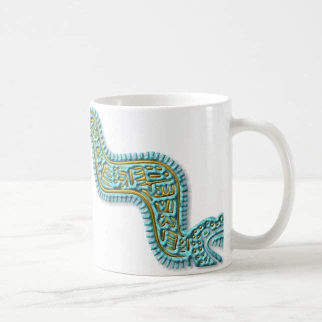 Mug Serpent-turquoise et or maya (Droite)