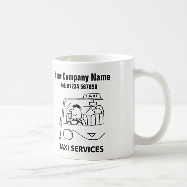 Mug Services de location de taxi et de voiture Dessin  (Droite)