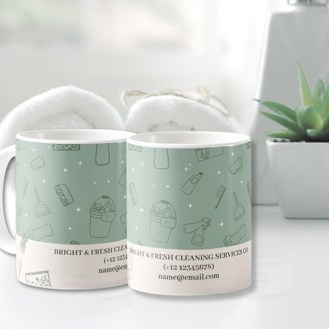 Mug Services minimalistes simples de nettoyage à la cr (Créateur téléchargé)