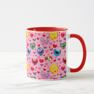 Mug Sesame Street Valentine Hearts Motif