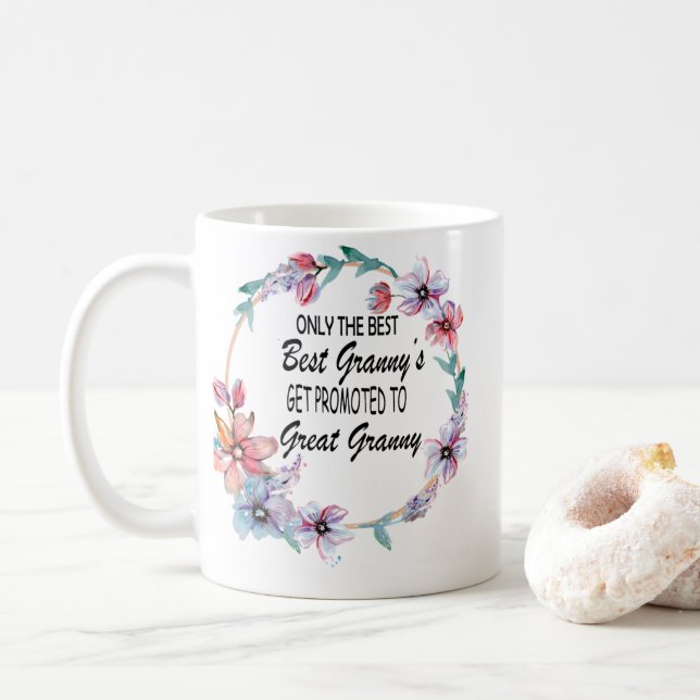 Mug Seule la meilleure mamie est promue à grand grann (Avec donut)