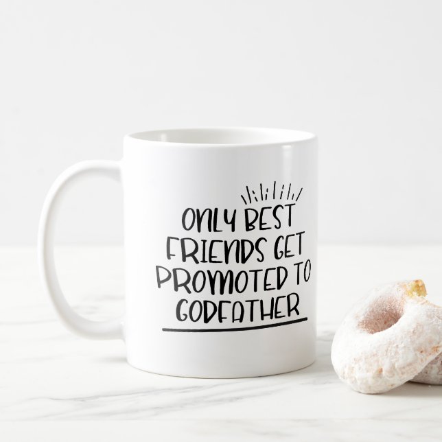 Mug Seuls les meilleurs amis sont promus au parrain (Avec donut)
