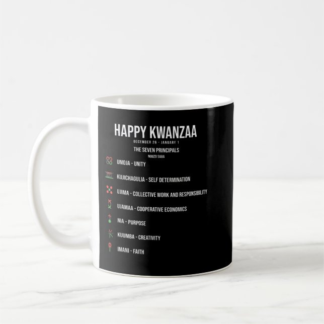 Mug Seven Principles of Kwanzaa Celebration - Happy Kw (Gauche)