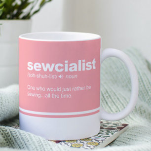 Mug Sewcialist Funny Coudre Typographie moderne Café