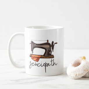 Mug Sewciopath Machine à coudre Drôle Citation Minimal