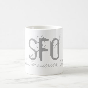 Mug SFO San Francisco Airport Typographie