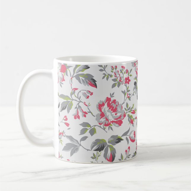 Mug Shabby Chic Floral Rose Motif (Gauche)