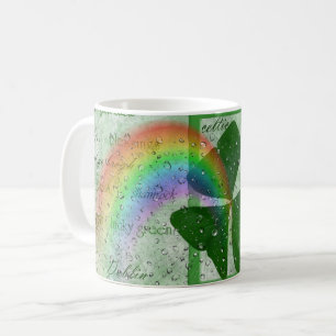 Mug Shamrock irlandais et arc-en-ciel en pluie