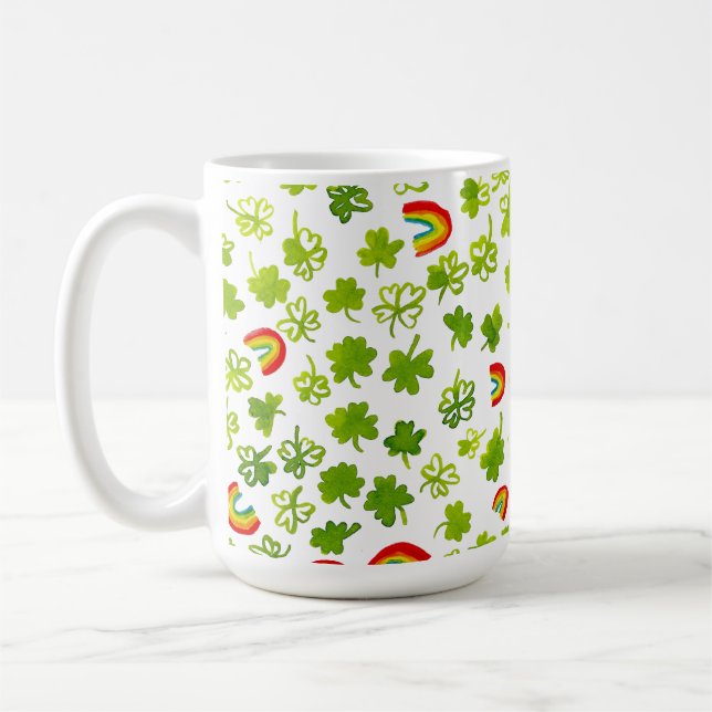 Mug Shamrock Rainbows JOUR DE LA SAINT PATRICK d'aquar (Gauche)