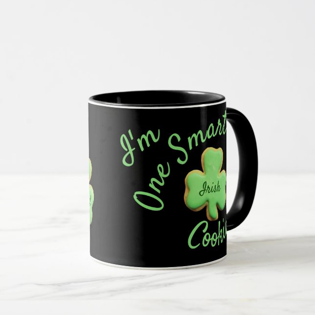 Mug shamrock vert irlandais/irlandais, un cookie intel (Devant droit)