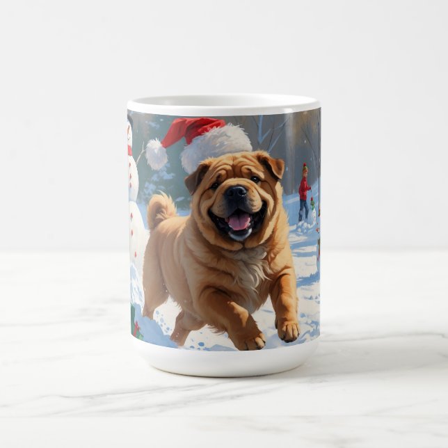 Mug Shar Pei coule dans la neige avec le Casquette de  (Centre)
