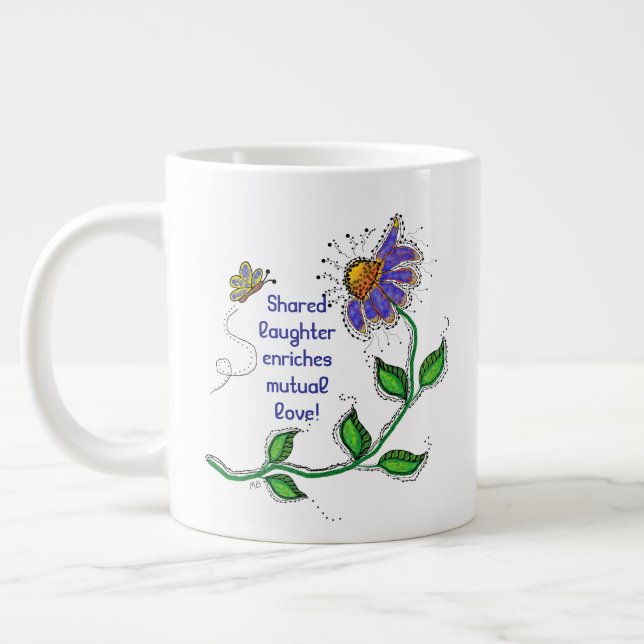 Mug - Shared laughter enriches mutual love Jumbo-Tasse (Links)