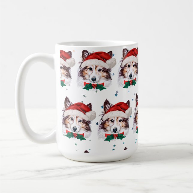 Mug Sheltie Chien race Étoiles de Noël (Gauche)