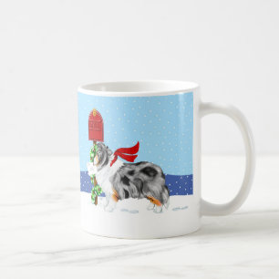 Mug Shelty Christmas Mail Blue Merle