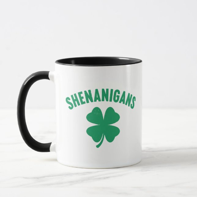 Mug Shenanigans Shamrock Saint-Patrick Rétro  (Gauche)