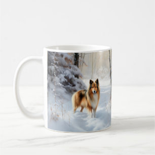 Mug Shetland Sheepdog Laissez Tomber la Neige Noël