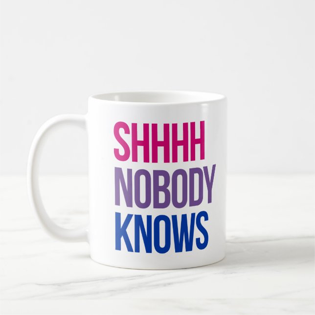 Mug Shhh Personne ne sait que je suis bisexuel (Gauche)