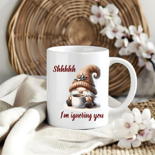 Mug "Shhhh...Je t'ignore" Mignonne Aquarelle Gnome